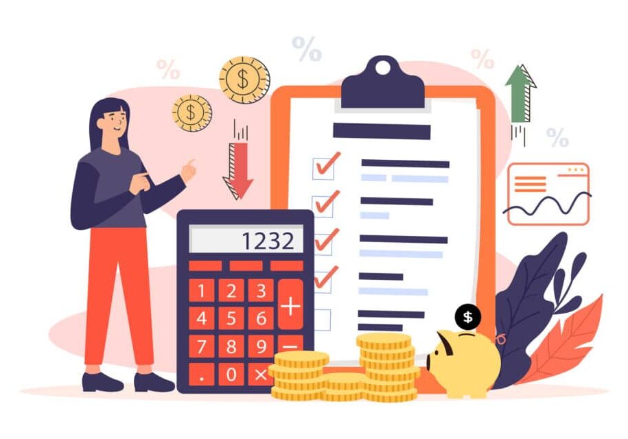 Budget management Company budget planning, character analyzing checklist and calculate budget Money savings, economy concept.